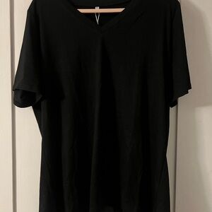 Classic Black V-Neck Women's Shirt